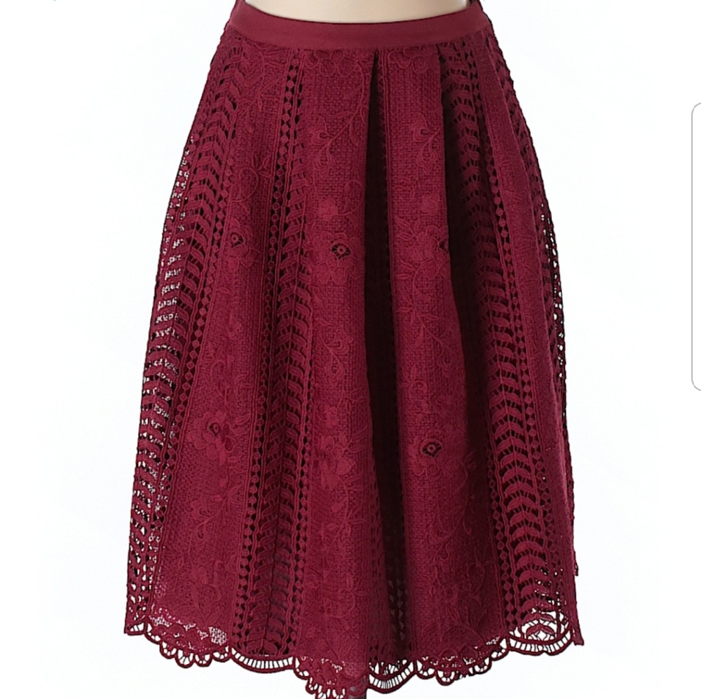 Red lace skirt